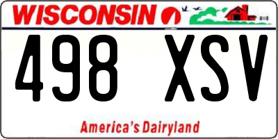 WI license plate 498XSV