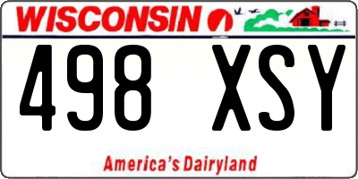 WI license plate 498XSY