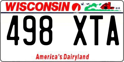 WI license plate 498XTA