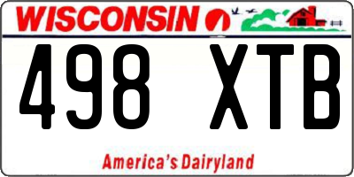 WI license plate 498XTB