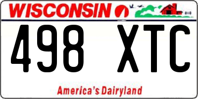 WI license plate 498XTC
