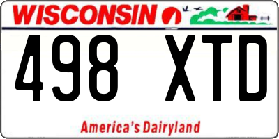 WI license plate 498XTD