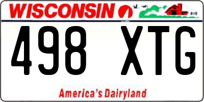 WI license plate 498XTG