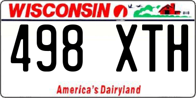 WI license plate 498XTH