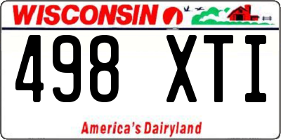 WI license plate 498XTI