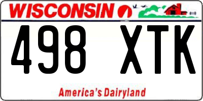 WI license plate 498XTK