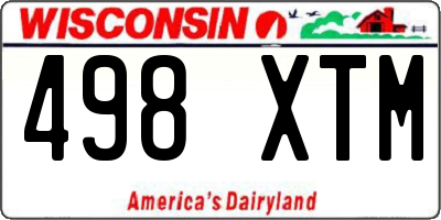 WI license plate 498XTM