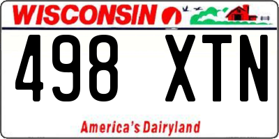WI license plate 498XTN
