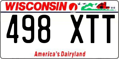 WI license plate 498XTT