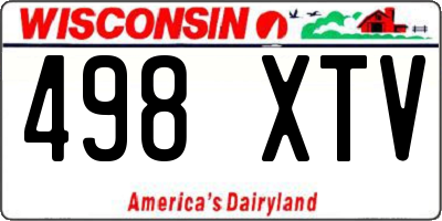 WI license plate 498XTV