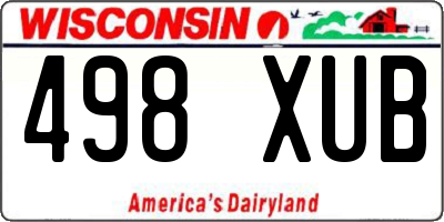 WI license plate 498XUB