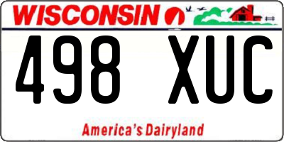 WI license plate 498XUC