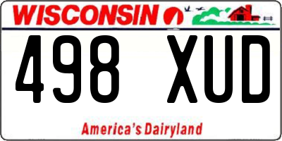 WI license plate 498XUD