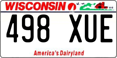 WI license plate 498XUE