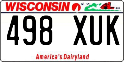 WI license plate 498XUK