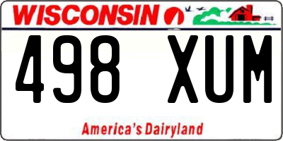 WI license plate 498XUM