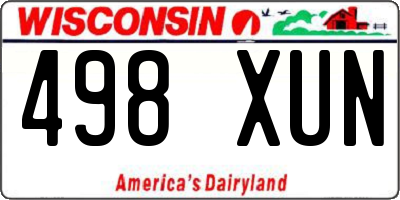 WI license plate 498XUN
