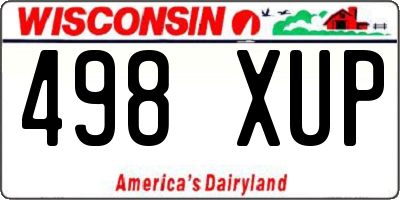 WI license plate 498XUP