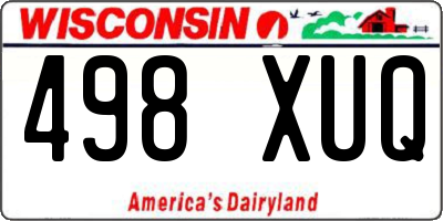 WI license plate 498XUQ