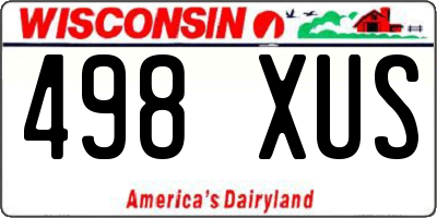 WI license plate 498XUS