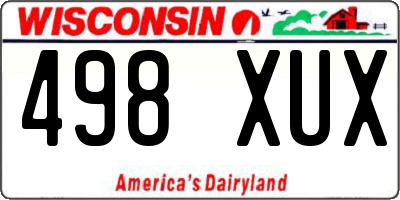 WI license plate 498XUX