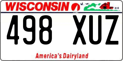 WI license plate 498XUZ