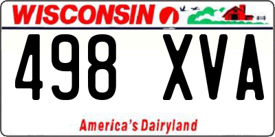 WI license plate 498XVA