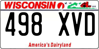 WI license plate 498XVD