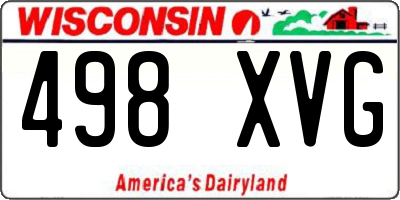 WI license plate 498XVG