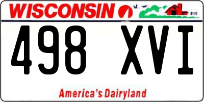 WI license plate 498XVI