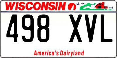 WI license plate 498XVL