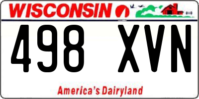 WI license plate 498XVN