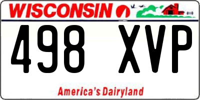 WI license plate 498XVP