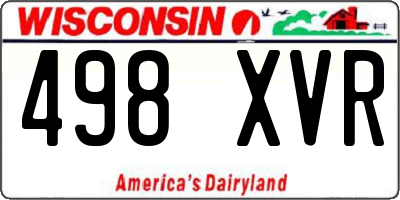 WI license plate 498XVR