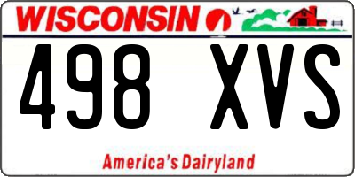 WI license plate 498XVS