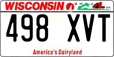 WI license plate 498XVT
