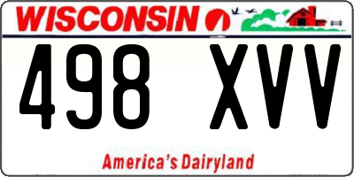 WI license plate 498XVV