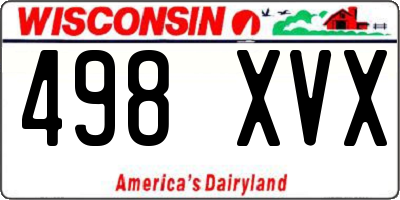 WI license plate 498XVX