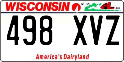 WI license plate 498XVZ