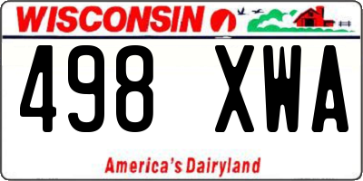 WI license plate 498XWA