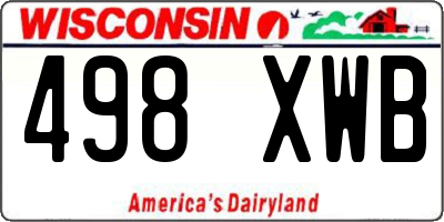 WI license plate 498XWB