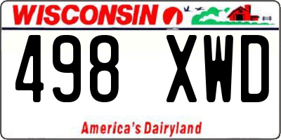 WI license plate 498XWD