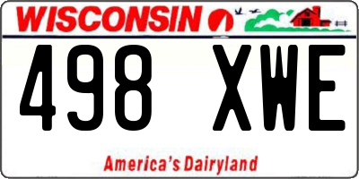 WI license plate 498XWE