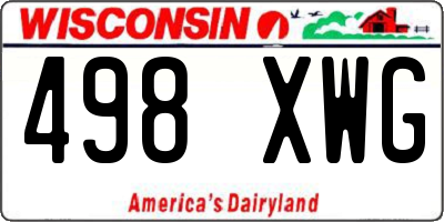 WI license plate 498XWG