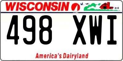 WI license plate 498XWI