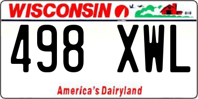 WI license plate 498XWL