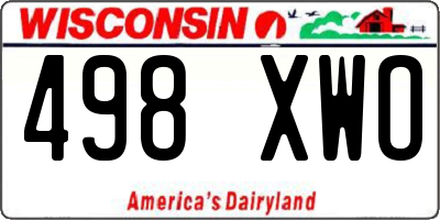 WI license plate 498XWO