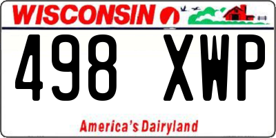 WI license plate 498XWP