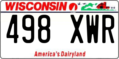 WI license plate 498XWR