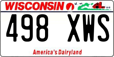 WI license plate 498XWS
